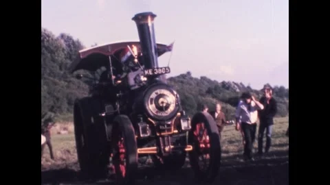 England 1980s, Front view of Former Norman Box traction engine Stock Footage 268560878