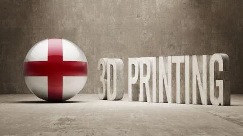 England.  3d Printing Concept Illustrazione stock