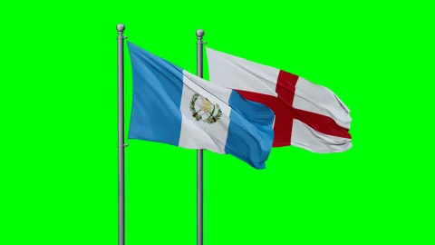 England and Guatemala flags Stock Footage 291853555