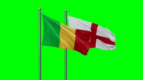 England and Mali flags Stock Footage 294260731