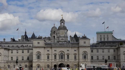 ENGLAND  CIRCA 2011: Horse Guards building in Westminster. Stock Footage 99617543