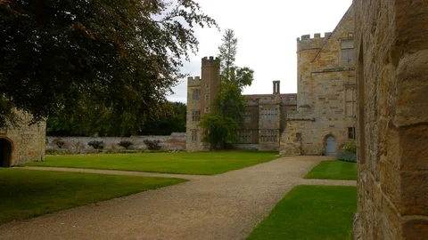 ENGLAND  CIRCA 2011: Rear paths at Penshurst Place Castle. Stock Footage 99625915