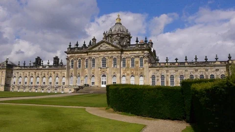ENGLAND  CIRCA 2011: Side angle of Howard Castle. Stock Footage 99619709
