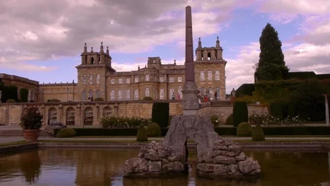 ENGLAND  CIRCA 2011: Side dolly of pond and Howard Castle. Stock Footage 99622387