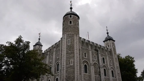 ENGLAND  CIRCA 2011: Tilt down to Windsor Castle inside building. Stock Footage 99615840