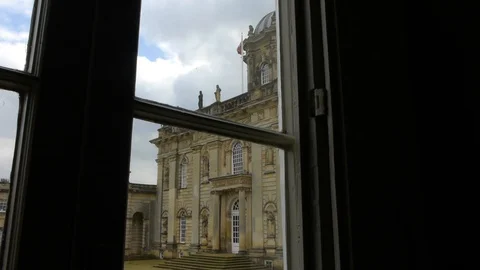 ENGLAND  CIRCA 2011: Window looking to Howard Castle. Stock Footage 99619123