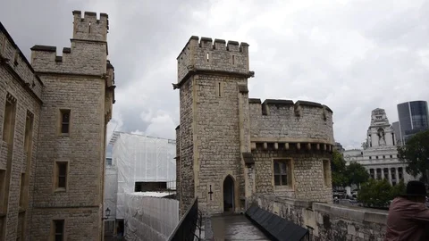 ENGLAND  CIRCA 2011: Windsor Castle under construction. Stock Footage 99615975