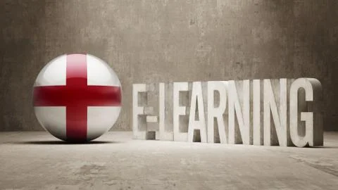 England. E-Learning  Concept 스톡 일러스트