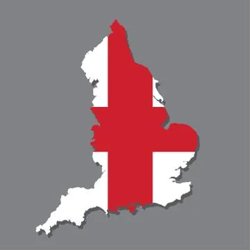 England flag and map on the grey background Stock Illustration