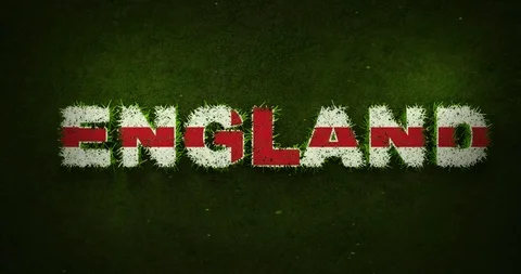England Flag is Appearing Over Growing Grasses Stock Footage 101745004