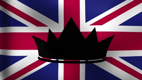 England flag with black crown Stock Footage 209512255