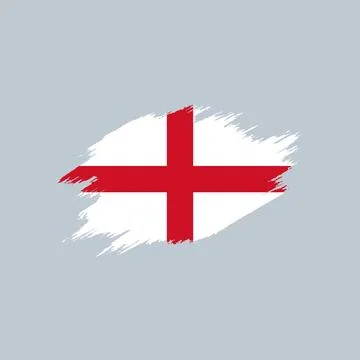 England Flag Brush Stroke Paint Style Grey Background イラスト素材