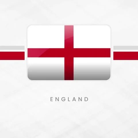 England Flag Button Animation: 3D Glossy Saint George's Cross National Symb.. Видео 330951582