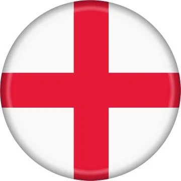 England Flag Button isolated on a white background with clipping path Stock Illustration
