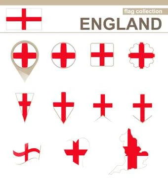 England Flag Collection Stock Illustration