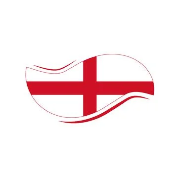 England Flag Flame Swoosh Shape Black Background イラスト素材