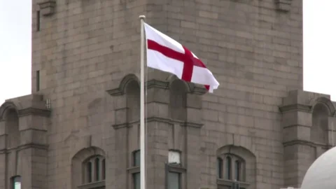 England Flag Flying Stock Footage 79727100