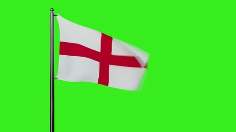 England flag on green screen animation Stock Footage 99532308