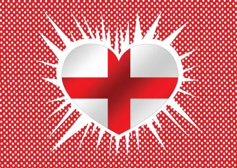 England flag with heart Stock Illustration