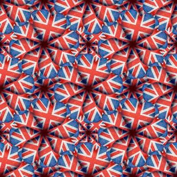 England Flag Heart Shaped Pattern Illustration