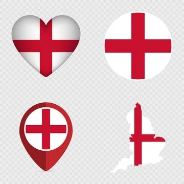 England Flag Icons Pack. Vector illustration. Stock Illustration