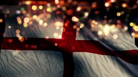 England Flag Light Night Bokeh Abstract Loop Animation 4K Stock Footage 47577034