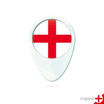 England flag location map pin icon on white background. Stock Illustration