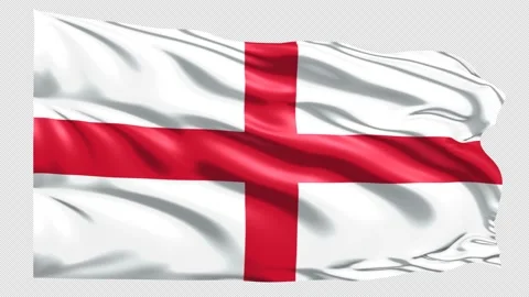England Flag Loop 4K UHD 3840 x 2160 with alpha channel Stock Footage 221425124