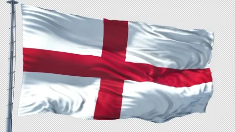 England Flag Loop Waving With Alpha Channel Video Stock Footage 318225706