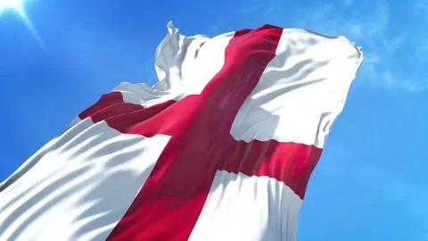 England Flag Low Angle View Stock Footage 295689753