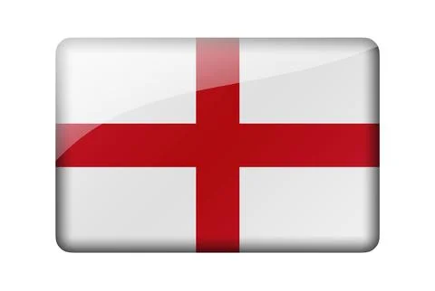 The England flag. Rectangular glossy icon. Isolated on white background イラスト素材