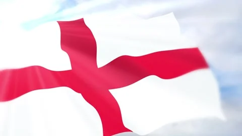 England Flag Seamless Loop 4k 60fps on Sky Background Stock Footage 340624178