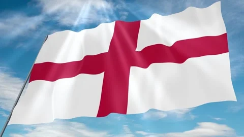 England Flag Seamless Loop 4k 60fps on Sky Background Stock Footage 341756630