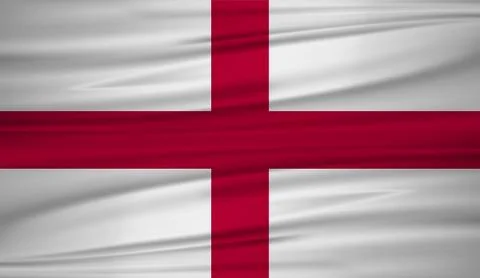 England flag vector. Vector flag of England blowig in the wind. The symbol of Stock Illustration