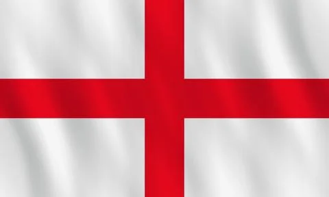 England flag with waving effect, official proportion. Ilustração Stock