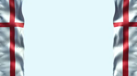 England flag waving loop + alpha Stock Footage 5624296