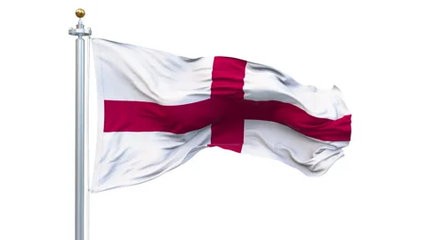 England flag waving looping with transparent background. Video stock 313121976