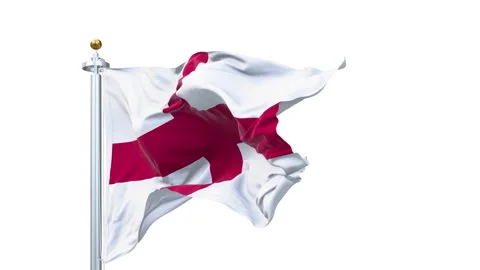 England flag waving looping with transparent background. Video stock 313122027