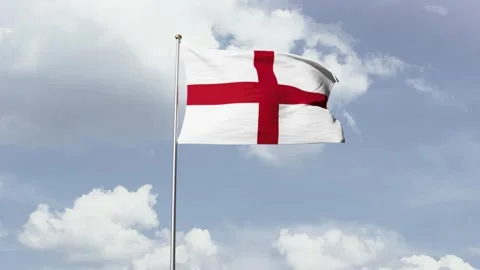 England flag waving on sky background, 3D animation Stock Footage 247716540