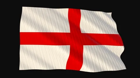 England flag waving in the wind on a black background 스톡 동영상 343209084