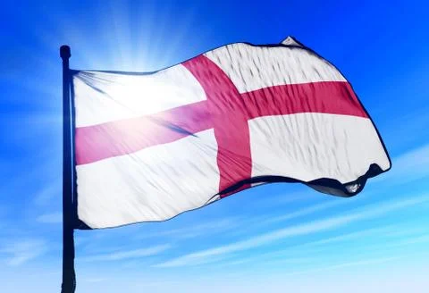 England flag waving on the wind Stock Illustration