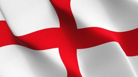 England flag waving on wind. Stock Illustration
