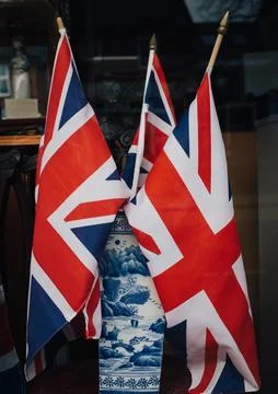 England flags in a vase Stock Photos