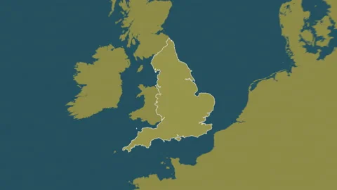 England - Great Britain map - solid. Bor... | Stock Video | Pond5