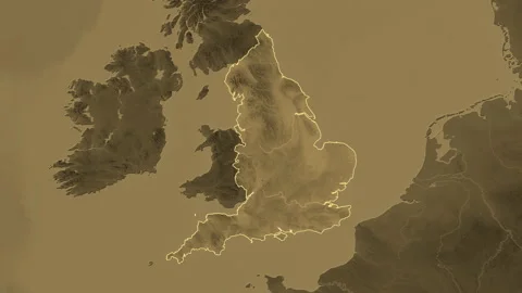England - Great Britain map - solid. Bor... | Stock Video | Pond5