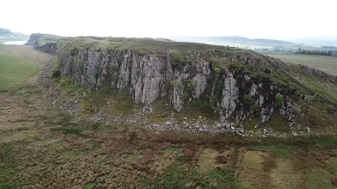 ENGLAND - HADRIAN'S WALL CLIFF FRONT Video stock 203934178
