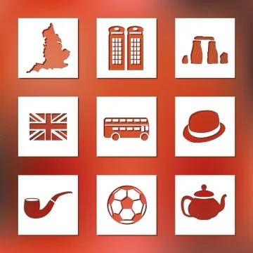 England icons Stock Illustration