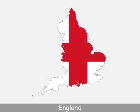 England Map Flag Stock Illustration