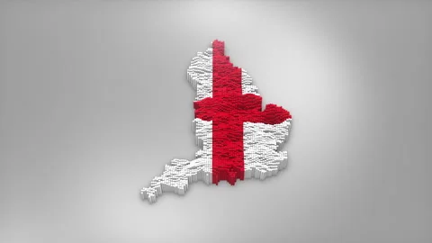 England Map with Flag Intro Background Stock Footage 315163599