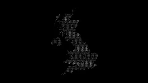 England map from particles, dots. Digital silhouette United Kingdom.  Stock Footage 157238397